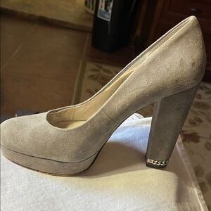 MICHAEL Michael Kors Gray Suede Platform Heels